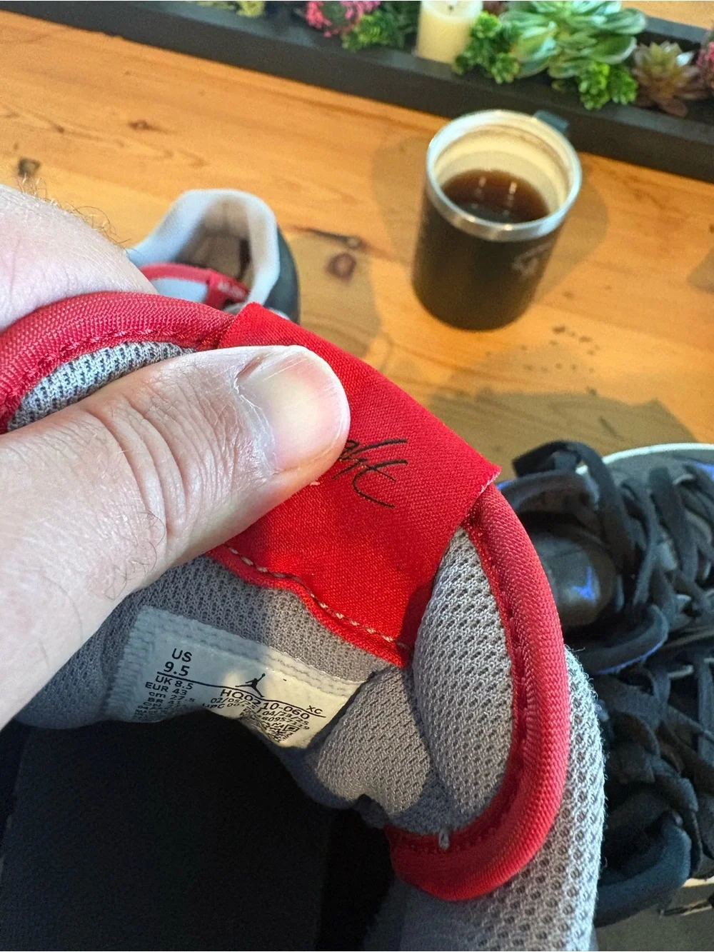 Jordan football cleats Low-Top Sneakers in Grey, Black and Red